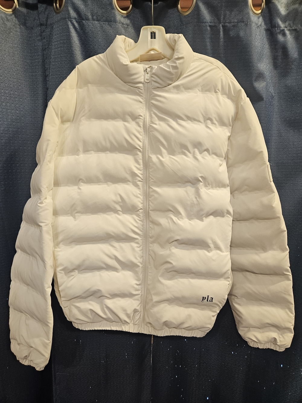 YoungLA 536 White Puffer Jacket - Men's Quilted Zip-Up Coat (XXL)